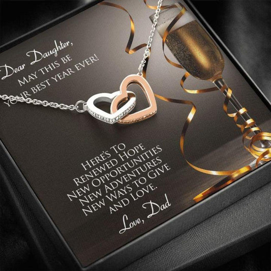 Daughter Necklace - Gift To Daughter - To Daughter From Dad - Champagne - New Year