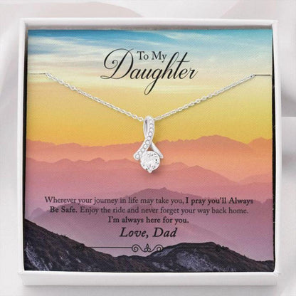 Daughter Necklace - Gift To Daughter - To Daughter From Dad Mountains The