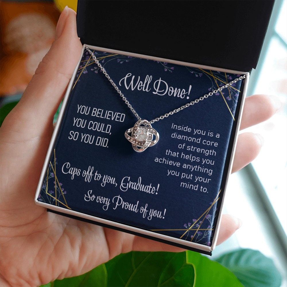 Daughter Necklace, Graduation Gift For Her Love Knot Necklace Congratulations Gift College Graduate Gift Meaningful Grad Gift