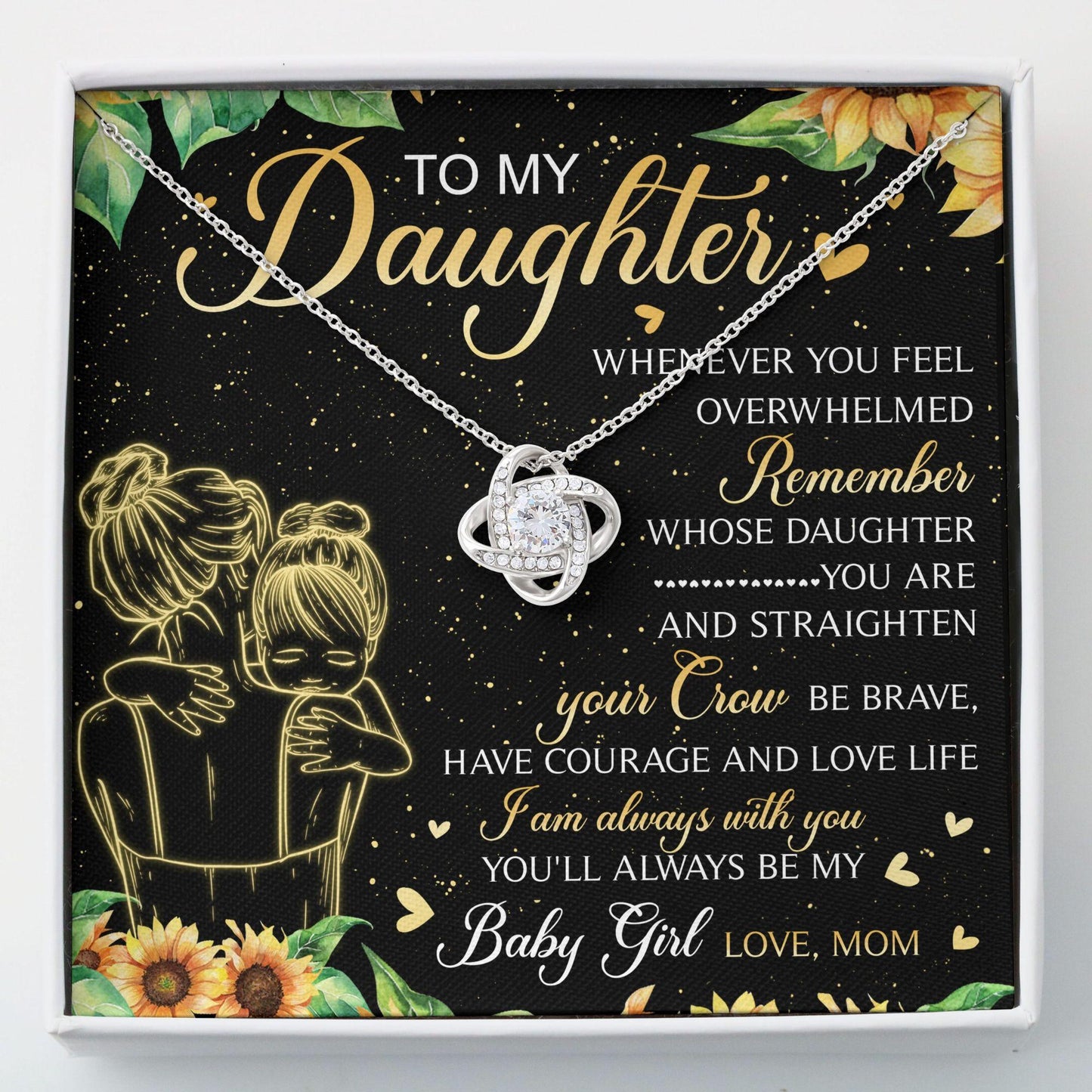 Daughter Necklace, Love Knots Pendant - To My Daughter Necklace Gifts V1