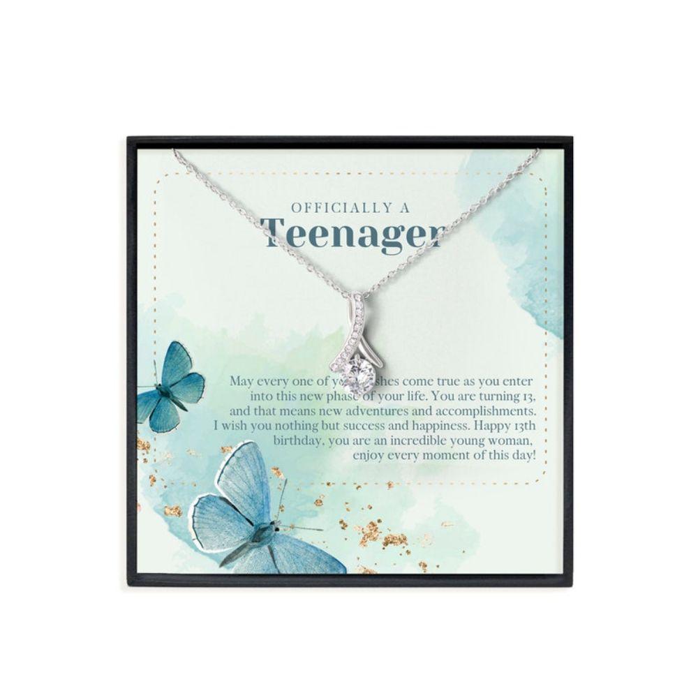Daughter Necklace, Niece Necklace, Officially A Teenager Necklace For 13 Year Old Girl Alluring Beauty Necklace, Niece Gift