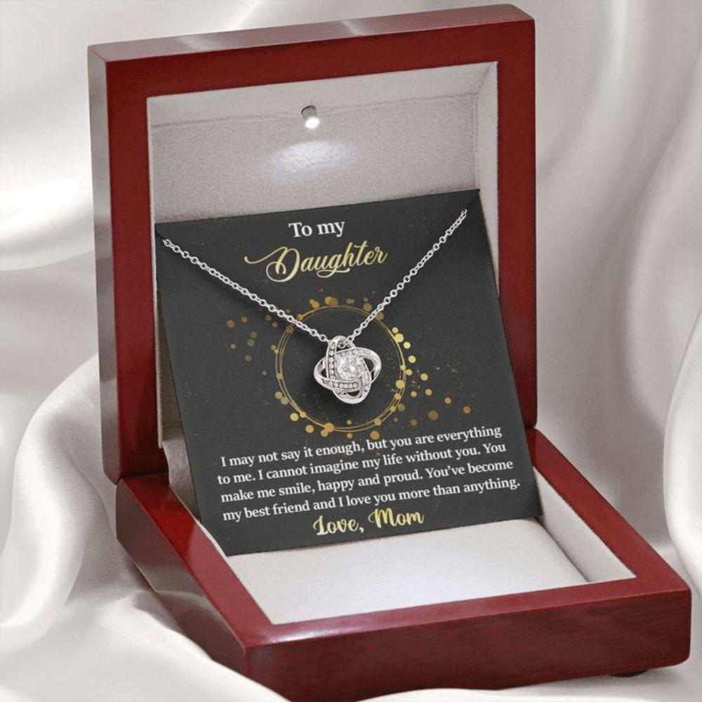 Daughter Necklace, To Daughter From Mom “ Everything To Me “ Gift Necklace Message Card