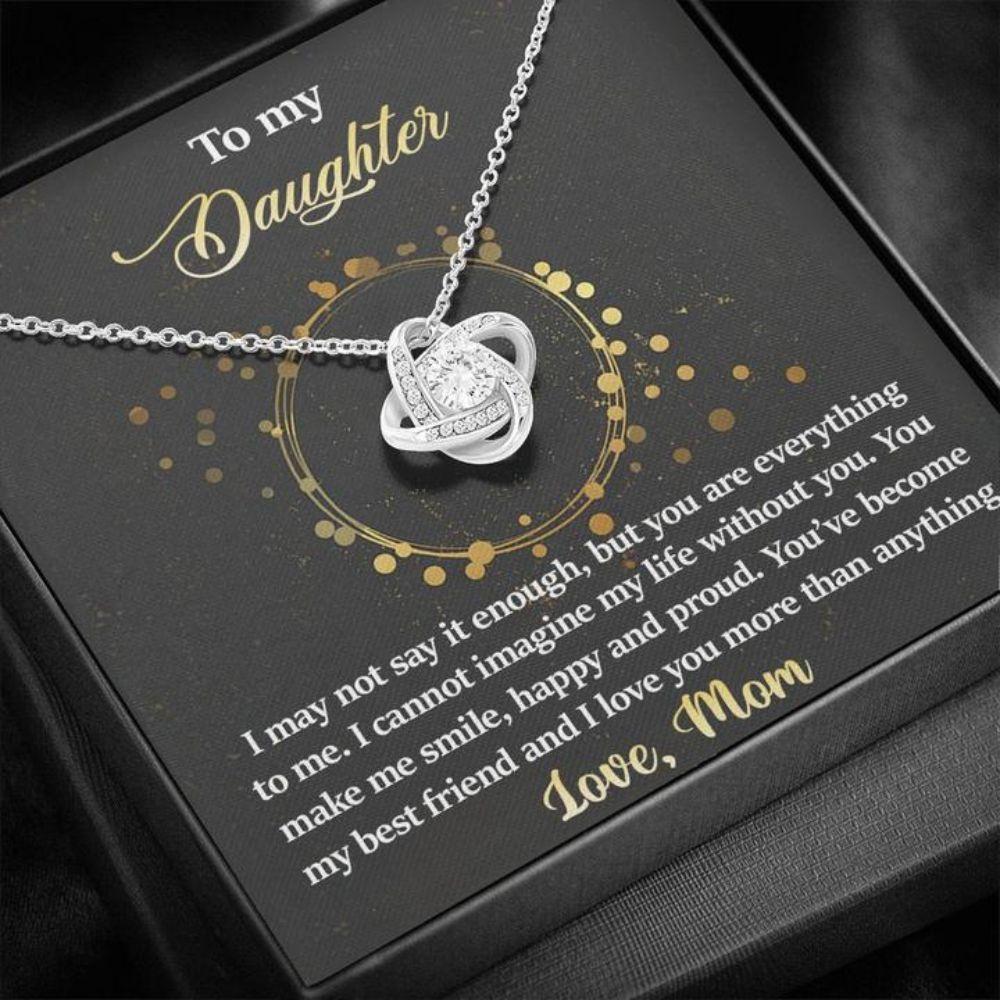 Daughter Necklace, To Daughter From Mom “ Everything To Me “ Gift Necklace Message Card