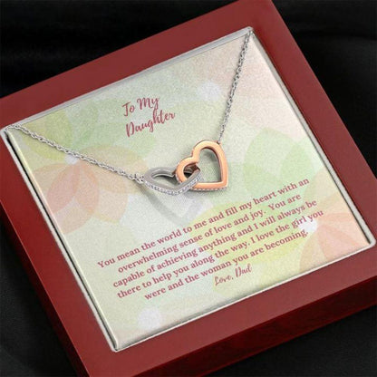 Daughter Necklace, To Daughter Gift From Dad Light Floral