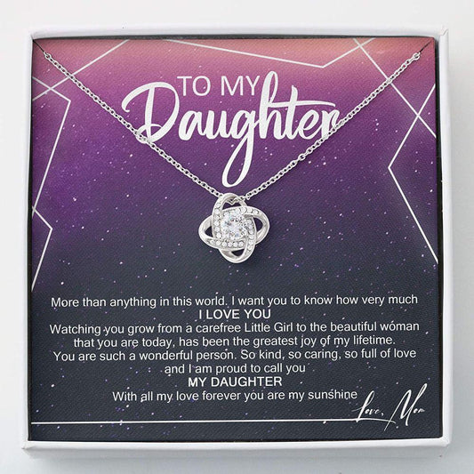 Daughter Necklace - To My Daughter Gift Necklace - Love Knots