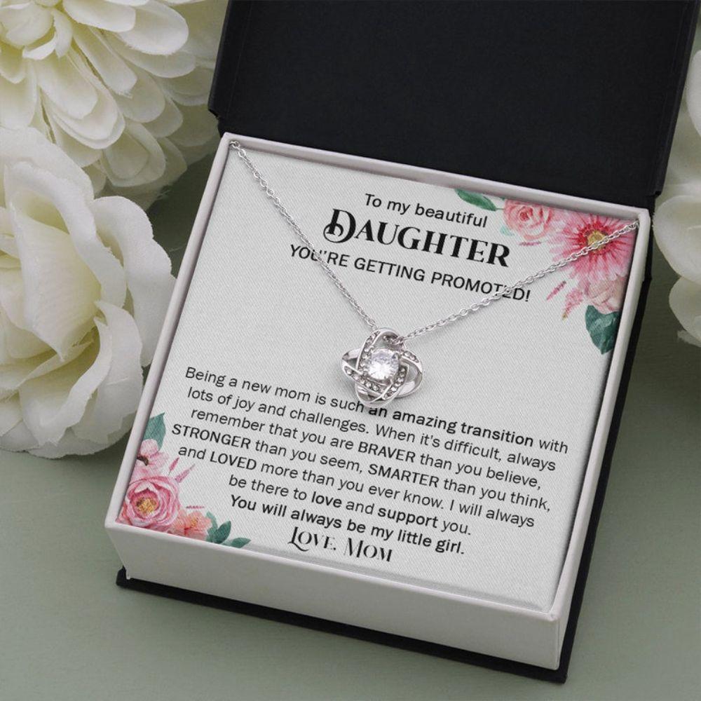 Daughter Necklace, To My Daughter Gift Necklace, Promoted To Mommy Gift For Her From Mom, New Mom Gift For Daughter