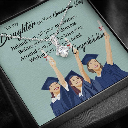 Daughter Necklace, To My Daughter On Graduation Day Gift, Graduation Gift For Daughter From Dad/ Mom, Daughter High School Graduation