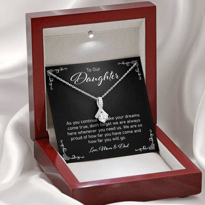 Daughter Necklace, To Our Daughter From Mum And Dad Alluring Beauty Necklace