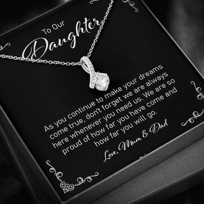 Daughter Necklace, To Our Daughter From Mum And Dad Alluring Beauty Necklace