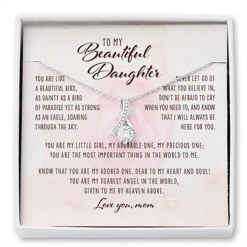 Daughter Necklace, You Are Like A Beautiful Bird Mom To Daughter Gift - Alluring Beauty Necklace