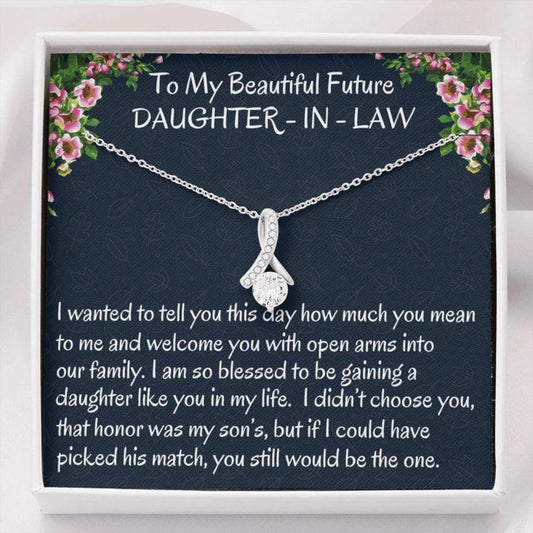 Daugter-in-law Necklace, Future Daughter-In-Law Gift On Wedding Day � Bride Gift From Mother In Law, Bonus Daughter Necklace