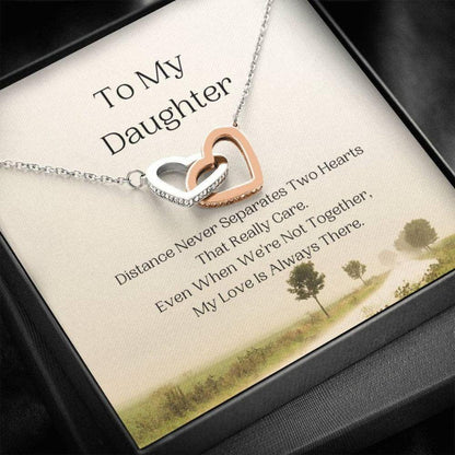 Daughter Necklace, Distance Never Separates, Gift To Daughter Necklace From Dad Mom