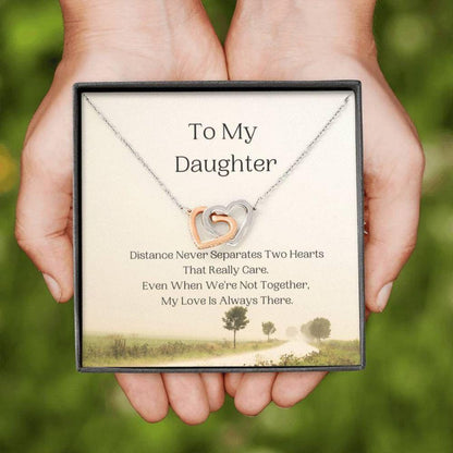 Daughter Necklace, Distance Never Separates, Gift To Daughter Necklace From Dad Mom