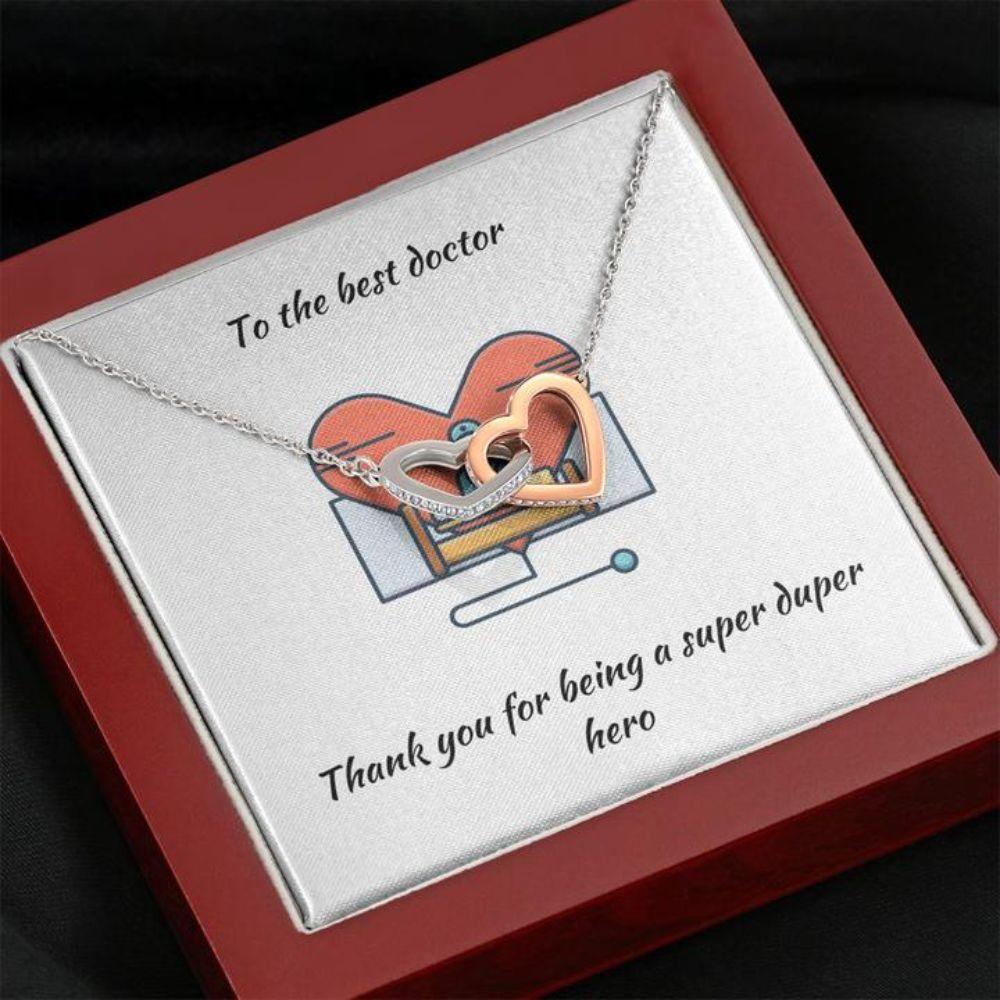 Doctor Necklace, Gift Necklace With Message Card Best Doctor Heart Necklace