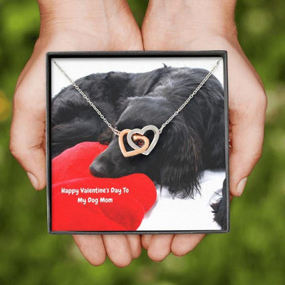 Dog Mom Necklace, Gift Necklace Message Card “ To My Black Irish Setter “ Dog Mom Happy Valentine’S Day
