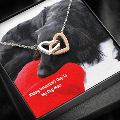 Dog Mom Necklace, Gift Necklace Message Card - To My Black Irish Setter - Dog Mom Happy Valentine's Day 