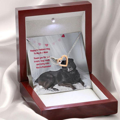 Dog Mom Necklace, Gift Necklace Message Card “ To My Black Labrador Retriever Senior Dog Mix Dog Mom Happy Valentine’S Day