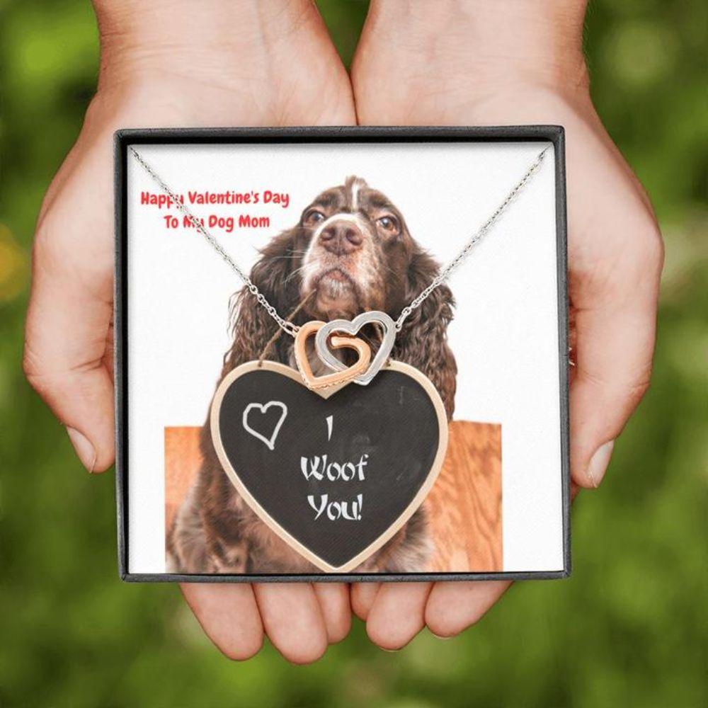 Dog Mom Necklace, Gift Necklace Message Card “ To My Cocker Spaniel Or Springer Spaniel Dog Mom Happy Valentine’S Day