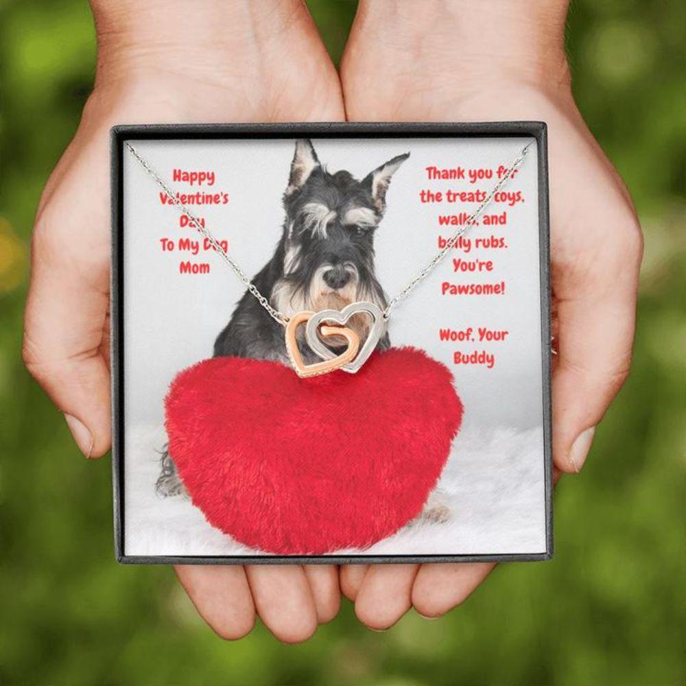 Dog Mom Necklace, Gift Necklace Message Card “ To My Scottie Dog Mom Happy Valentine’S Day