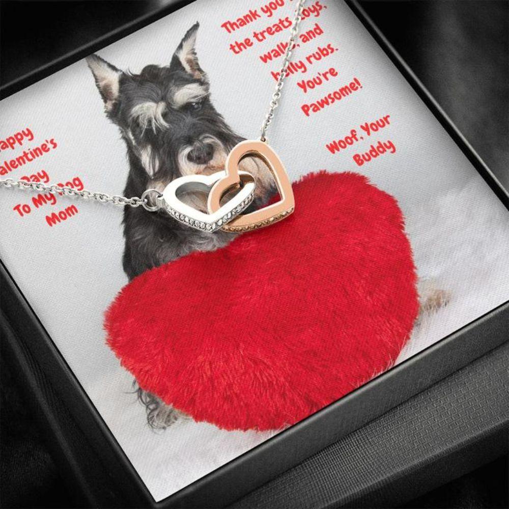 Dog Mom Necklace, Gift Necklace Message Card - To My Scottie Dog Mom Happy Valentine's Day 