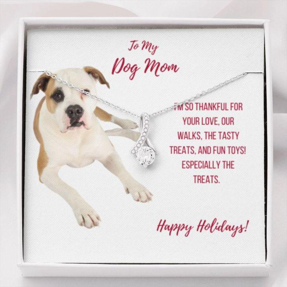 Dog Mom Necklace, Gift Necklace With Message Card - American Bulldog Dog Mom The Inner Necklace