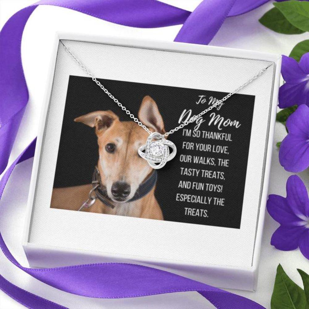 Dog Mom Necklace, Happy Holidays Gift “ Greyhound Dog Mom Stronger Together