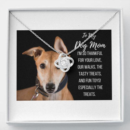 Dog Mom Necklace, Happy Holidays Gift - Greyhound Dog Mom Stronger Together 