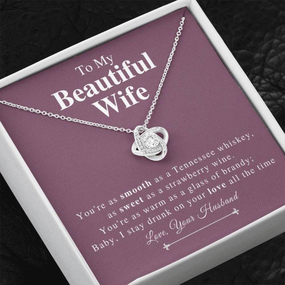 Wife Necklace, Drunk On Your Love Heart Necklace Gift For Wife, Valentines Day Gift