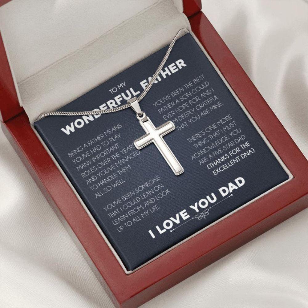 Dad Necklace, Father Necklace Father’S Day Gift, Christian Gift For Dad, Father Son Necklace