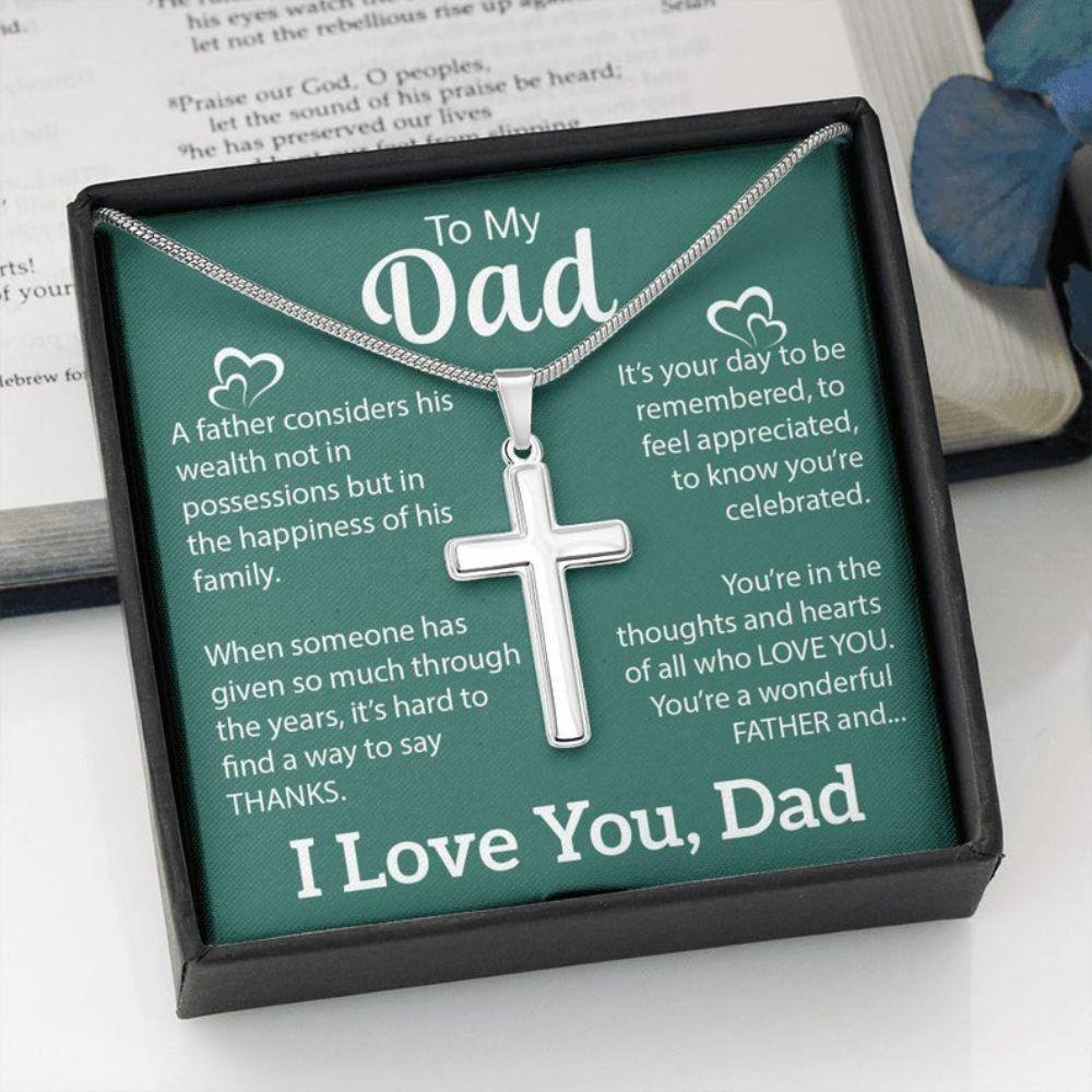 Dad Necklace, Father Necklace, Fathers Day Christian Gift For Dad From Daughter Son
