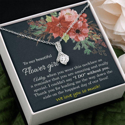 Flower Girl Necklace Gift, Flower Girl Jewelry Gift, Custom Flower Girl Gift, Flower Girl Proposal Gift, Thank You Flower Girl