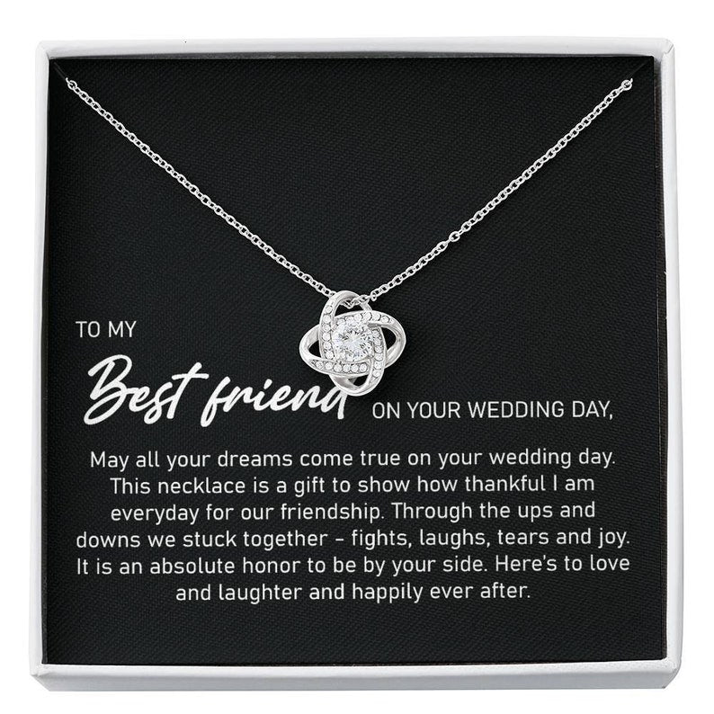 Friend Necklace, Best Friend Wedding Day Gift, Best Friend Wedding Day Necklace, To My Best Friend On Her Wedding Day