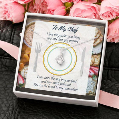 Friend Necklace, Gift Necklace Message Card “ To My Chef “ Foodie Or Cheese Lover