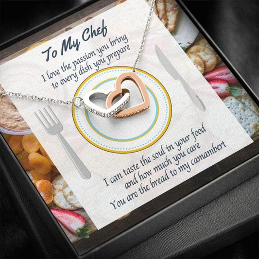 Friend Necklace, Gift Necklace Message Card - To My Chef - Foodie Or Cheese Lover 
