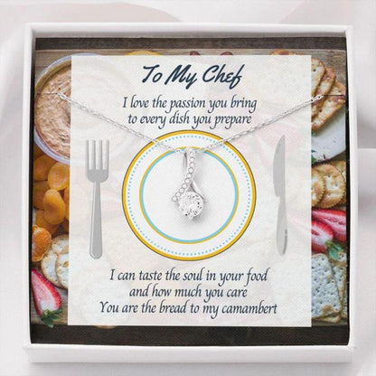 Friend Necklace, Gift Necklace Message Card - To My Chef - Foodie Or Cheese Lover