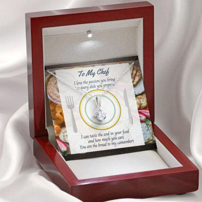 Friend Necklace, Gift Necklace Message Card “ To My Chef “ Foodie Or Cheese Lover