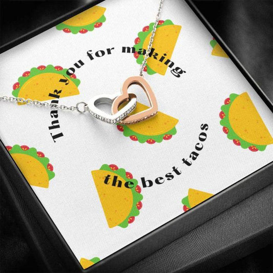 Friend Necklace, Gift Necklace With Message Card Best Taco Maker