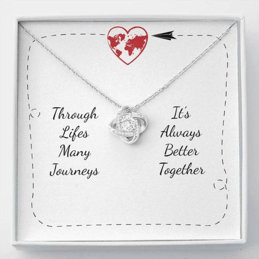 Friend Necklace, Gift Necklace With Message Card Life's Many Journeys Stronger Together 