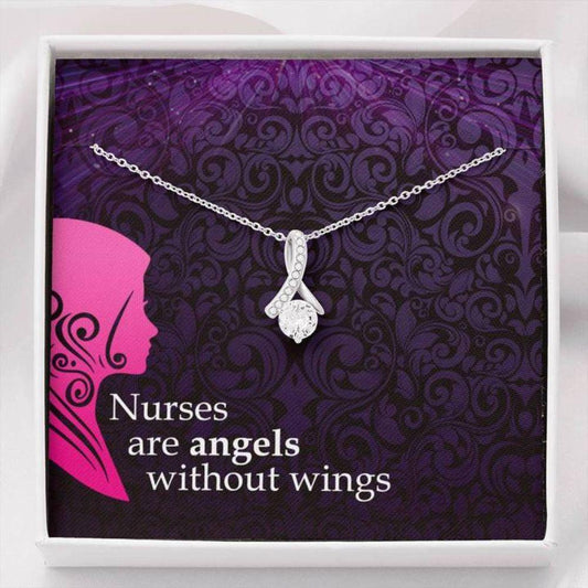 Friend Necklace, Gift Necklace With Message Card Nurses Are Angels Beauty Necklace
