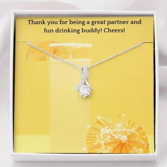Friend Necklace, Gift Necklace With Message Card Partner Cheers The