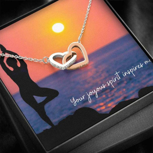 Friend Necklace, Gift Necklace With Message Card Yoga Joyous Spirit Necklace