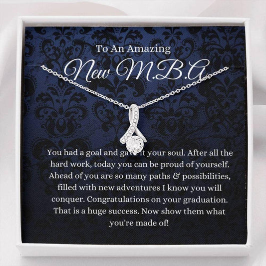 Friend Necklace, MBA Graduation Gift, Grad Gift For Master Of Business Administration, New MBA Necklace Gift