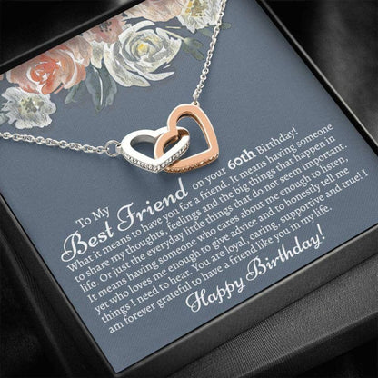 Friend Necklace, Meaningful Best Friend 60th Birthday Necklace, Gift For Best Friend 60 Year Old, 60th Birthday Necklace Gift For Her