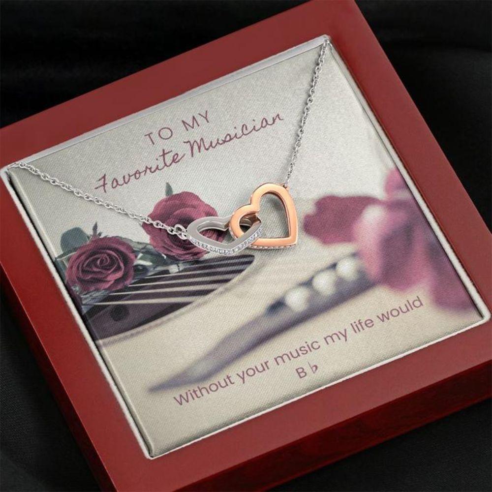 Friend Necklace, Musician Guitar Necklace “ Gift Necklace With Message Card