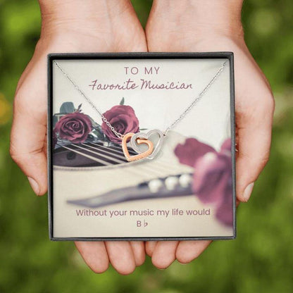 Friend Necklace, Musician Guitar Necklace “ Gift Necklace With Message Card