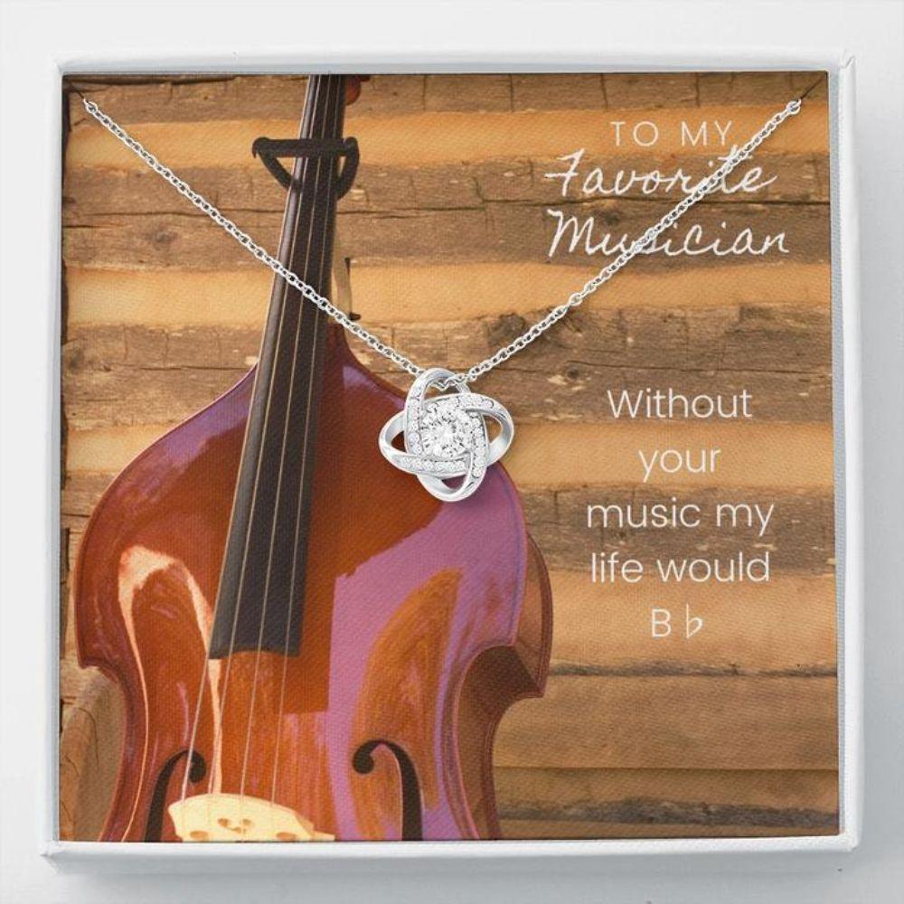 Friend Necklace, Musician Upright Bass Necklace Stronger Together Gift Necklace