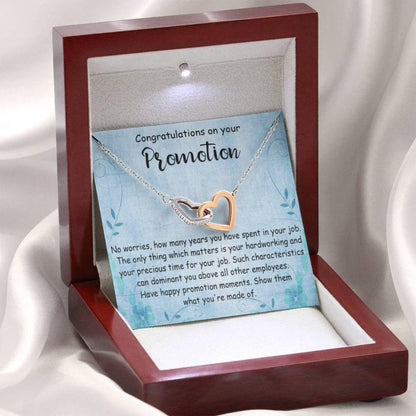 Friend Necklace, Promotion Gift For Women, Job Promotion Gift For Woman, Promotion Interlocking Heart Necklace, Necklace For Congratulations Gift