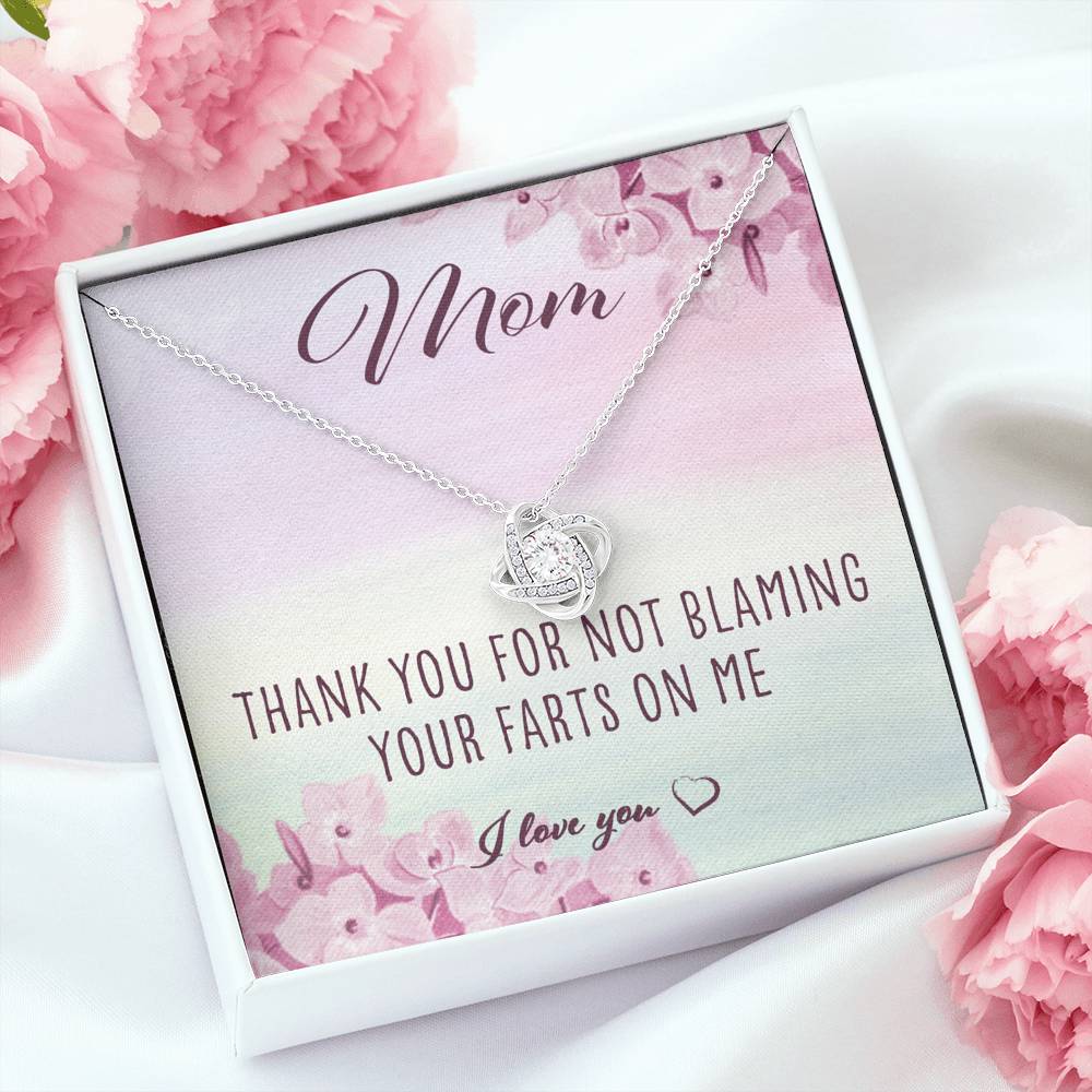 Friend Necklace, Thank You For Not Blaming Your Farts On Me - Love Knot Necklace