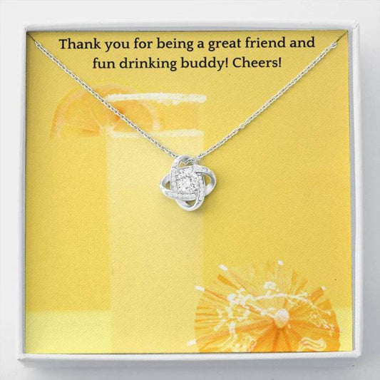 Friendship Necklace - Gift To Friend Necklace With Message Card Friend Cheers Stronger Together