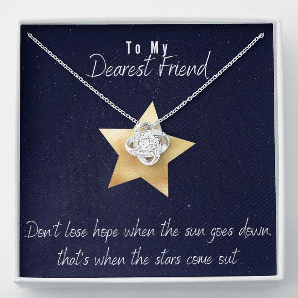Friendship Necklace - Gift To Friend Necklace With Message Card Friend Star Stronger Together